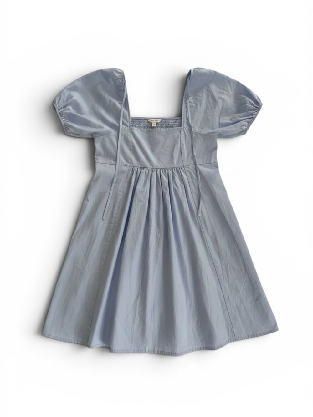 Draper James Light Blue Puff Sleeve Square Neck Mini Dress Size S - EUC
